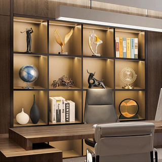 贝汉美（BHM）现代简约轻奢总经理领导办公室摆件工艺品高端创意客厅书房装饰品 18件套