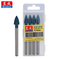 东成合金三角钻头瓷砖陶瓷打孔墙壁玻璃电钻台钻开孔5支装 12mm