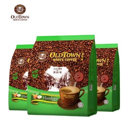 OLDTOWN WHITE COFFEE 旧街场白咖啡 旧街场（OLDTOWN）榛果味咖啡马来西亚进口咖啡粉三合一速溶白咖啡 38g*15条*3袋