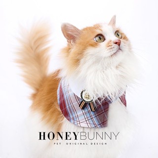 honeybunny猫咪狗狗JK格子披肩中小型犬斗篷围巾披风围脖宠物衣服