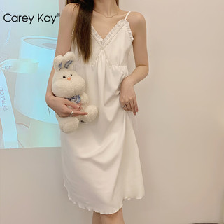 Carey Kay吊带睡衣女韩系新公主风高级感可外穿夏季薄款ins风家居服 奶白色 M