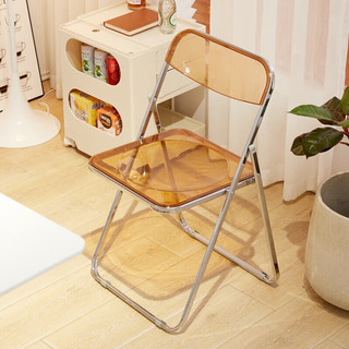 迈亚家具透明椅子=拍照凳子塑料折叠椅服装店亚克力餐椅ins时尚网红化妆椅 蓝色