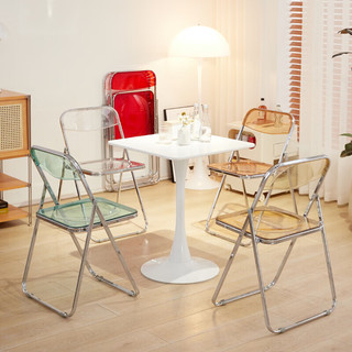 迈亚家具透明椅子=拍照凳子塑料折叠椅服装店亚克力餐椅ins时尚网红化妆椅 蓝色