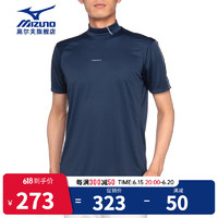 美津浓（MIZUNO）高尔夫服装 男士23新款夏季短袖T恤 golf透气排汗POLO衫 E2MAA008-15 海军蓝 M
