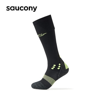 Saucony索康尼运动长袜男女透气吸汗防滑跑步袜子（单双装） 正黑色 M