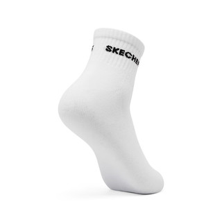 斯凯奇Skechers时尚中筒袜情侣款经典配色基础款百搭袜 L422U151-0019 亮白色 M