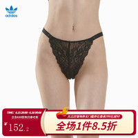 ADIDAS/阿迪达斯内裤女蕾丝半包臀抗菌底裆性感丁字内裤女新款 黑色 XS