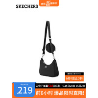 斯凯奇（Skechers）潮流斜跨单肩包休闲女包腋下包L422U178 碳黑/0018 默认1