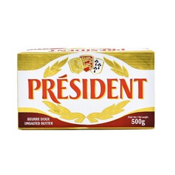 PRÉSIDENT 总统 法国进口发酵黄油 淡味 500g