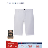 TOMMY HILFIGER 23新款春夏男装简约一字袋小绣标纽扣拉链微弹短裤34855 白色YCF 31