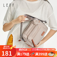 莱夫夏季新款防泼水尼龙布斜挎包女大容量日常休闲小方包 奶茶杏-可放7.9英寸iPad