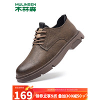 木林森（MULINSEN）男鞋商务休闲男士时尚百搭低帮软底工装皮鞋 MLS8802