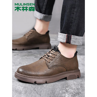 木林森（MULINSEN）男鞋商务休闲男士时尚百搭低帮软底工装皮鞋 MLS8802