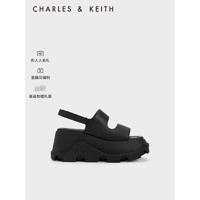 CHARLES&KEITH23夏季新品CK1-80900028时尚厚底外穿沙滩凉鞋女 Black黑色 41