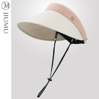 玖慕（JIUMU）遮阳帽空顶帽女士夏季户外防紫外线太阳帽凉帽防晒帽子女CW107 奶油粉