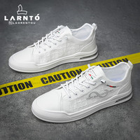 老人头（laorentou）春夏季小白鞋男鞋运动休闲鞋时尚户外男鞋学生板鞋 LA06 白 39