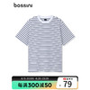 堡狮龙（bossini）bossini男款夏季新品休闲宽松条纹百搭圆领短袖T恤 7518深蓝组合色 S