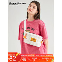 Mr.ace Homme-mrace油炸系列潮牌胸包女休闲男生单肩包运动日系腰包斜挎包 白