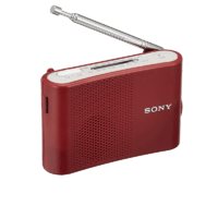 索尼（SONY） 便捷收音机 fm调频收音机 模拟调谐电池式小广播老年人随身听 ICF-51 红/电池式（7号电池2个） 模拟调谐收音机，中国FM调频87.5-108MHz