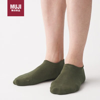 无印良品（無印良品 MUJI）男式合脚直角运动船袜男袜DAC26A3S  卡其绿 25-27cm