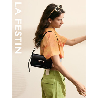 拉菲斯汀（La Festin）夏季包包女2023新款高级感单肩斜挎包女士小众百搭腋下包 621823 经典黑