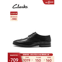 Clarks 其乐 布雷迪什系列男士商务正装皮鞋春季布洛克雕花结婚皮鞋 黑色 261691717 41