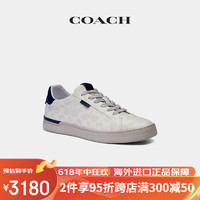 COACH/男士低帮时尚潮流简约百搭舒适 粉笔白色_钴蓝色 7.5