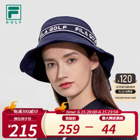 FILA 斐乐官方女子空顶帽2023夏新款高尔夫球运动帽遮阳帽无顶帽 传奇蓝-NV