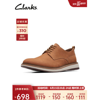 Clarks其乐查特里系列男鞋新品英伦风通勤百搭舒适透气休闲皮鞋 棕褐色 261719427 40