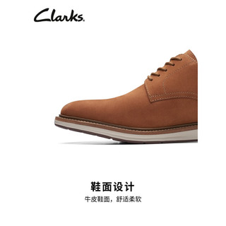 Clarks其乐查特里系列男鞋新品英伦风通勤百搭舒适透气休闲皮鞋 棕褐色 261719427 40