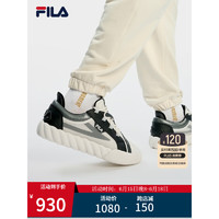 FILA斐乐男鞋时尚板鞋2023年夏休闲板鞋复古运动鞋 椰浆白/黑-CB 43