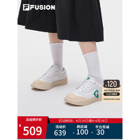 FILA 斐乐 FUSION斐乐潮牌CURVE女鞋帆布鞋2023夏季新款轻便滑板运动鞋透气 斐乐白/新波-WA 37.5