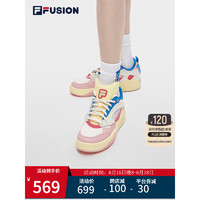 FILA FUSION斐乐潮牌DESPERADO LOW复古篮球鞋女2023夏低帮运动鞋透气 微白/银粉色-WS 40