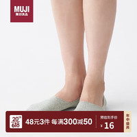 无印良品（MUJI）女式 脚跟带防滑 薄款隐形船袜 DAG18C3S 灰色 21-23cm