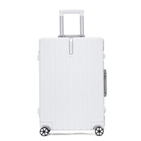 波斯丹顿(BOSTANTEN)万向轮铝框拉杆箱男女大容量行李箱短途出行登机箱商务旅行密码箱 白色 20英寸