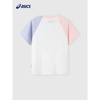 asics亚瑟士童装2023夏季新款索罗娜高弹柔软轻薄短袖凉感防晒T恤 3201紫色/白色/粉色 160cm