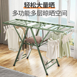 orange欧润哲晾衣架落地阳台晾晒杆折叠挂衣架晾晒架晒衣架13米墨绿色