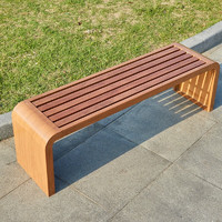 佐盛户外长椅公园椅木纹长条凳广场园林公共休闲椅子 1.8米长深木纹