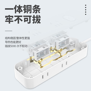 AIKEDUN 艾克盾 主动灭火插排 2位7孔 0.8m