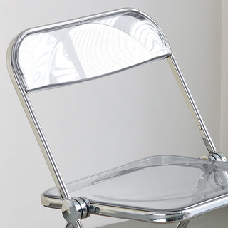 全友家居 折叠椅现代简约便携可折叠收纳电镀金属框架家用椅DX118010
