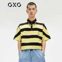 PLUS会员：GXG 男士印花条纹POLO衫 GC124505D