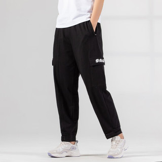 赛琪（SAIQI）纯色卫裤女士2023年夏季新款休闲裤子针织运动长裤束脚裤长裤 黑色 XS