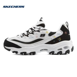 斯凯奇（Skechers）花心熊丨Skechers小白鞋夏季女子刺绣熊猫鞋增高休闲鞋运动鞋子女 896155-WBK 白色/黑色 39