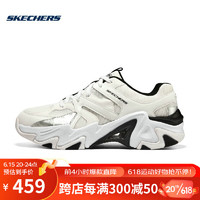 斯凯奇（Skechers）机甲鞋三代丨Skechers2023春男子撞色机能风老爹鞋防滑 894087-WBK 白色/黑色 39