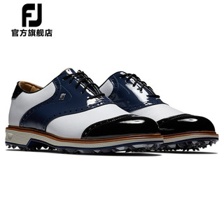 Footjoy高尔夫球鞋FJ新款Premiere Series系列经典时尚稳定golf有钉球鞋 白/海军蓝54323 9.5=45码