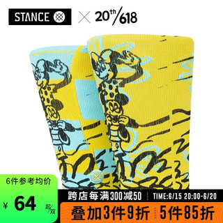 STANCE迪士尼xRUSS POPE艺术家联名款潮流涂鸦中筒袜休闲袜春季棉 蓝色 S (35-37)
