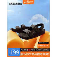 斯凯奇（Skechers）春夏休闲时尚足弓支撑凉鞋111597 全黑色/BBK 37