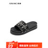 奥康（Aokang）官方女鞋 2023夏季新款潮流女鞋舒软凉拖鞋 黑色1234821082 40