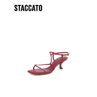 STACCATO 思加图 2023夏季新款荆棘鞋高跟凉鞋罗马凉鞋女EI104BL3 深紫 34