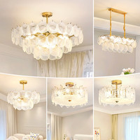 恋艺居广东中山灯具简约现代客厅吊灯水晶主卧室灯饰全屋套餐三室两厅 D1931客厅三层三色 省钱自行安装